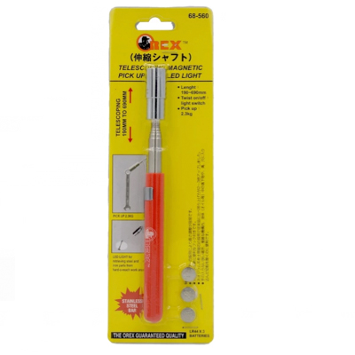 Orex Magnetic Pick-Up Tools 5LBS With Stainless Steel Bar & With LED LIGHT O01-68-560